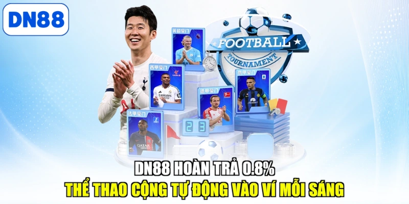 DN88 hoàn trả 0.8% thể thao cộng tự động vào ví mỗi sáng